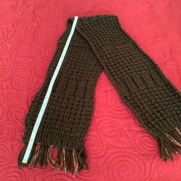 Set of Two Handmade Knit Scarfs  One brown and one multicolored scarfs - Picture 8 of 10